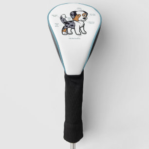 Australian Shepherd Blue Merle Funny Anatomy Golf Head Cover