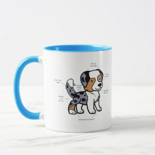 Australian Shepherd Blue Merle Funny Anatomy Mug