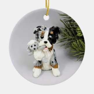 Australian Shepherd Blue Merle Tricolor Ornament