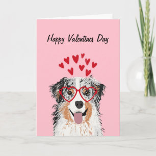 Australian Shepherd Blue Merle Valentines Dog card
