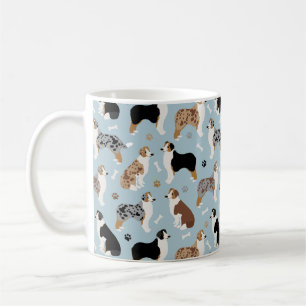 Australian Shepherd Bones and Paws Coffee Mug