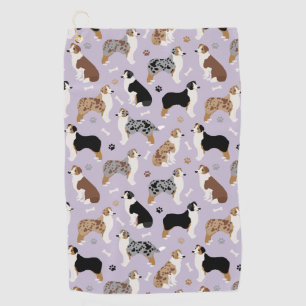 Australian Shepherd Bones and Paws Golf Towel