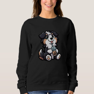 Australian Shepherd Bubble Tea Dog Funny Boba Sweatshirt