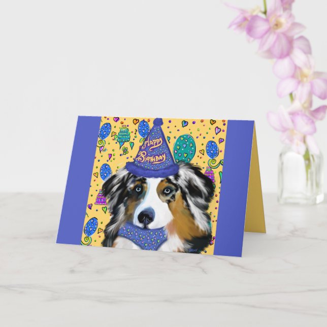 AUSTRALIAN SHEPHERD  CARD (Orchid)