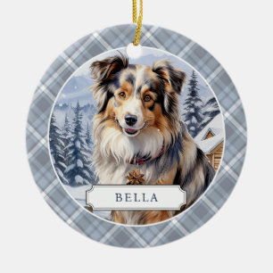 Australian Shepherd Ceramic Circle Ornament