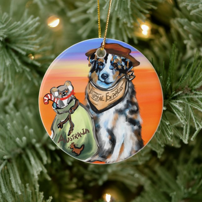 AUSTRALIAN SHEPHERD CERAMIC ORNAMENT (Tree)
