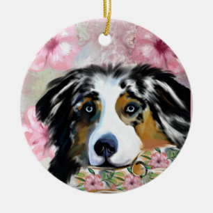 AUSTRALIAN SHEPHERD CERAMIC ORNAMENT