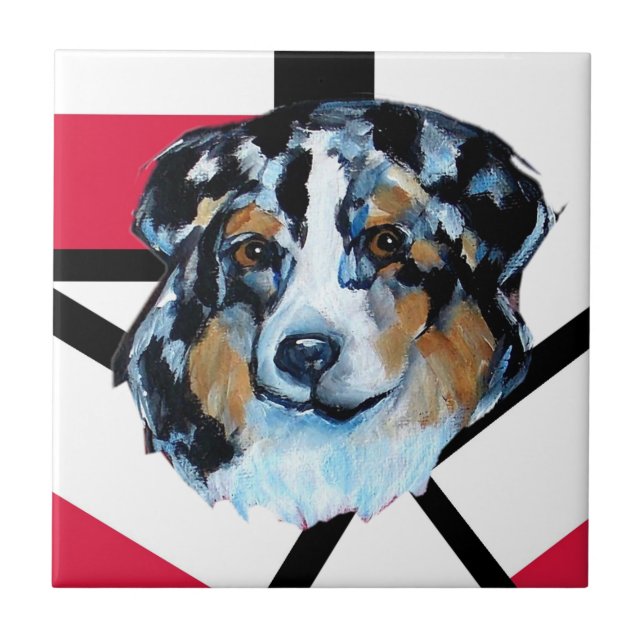 AUSTRALIAN SHEPHERD CERAMIC TILE (Front)