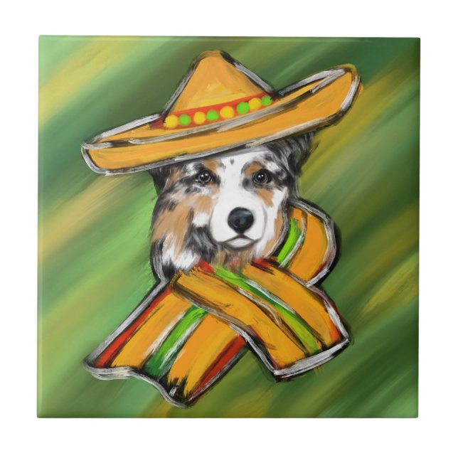 Australian Shepherd Ceramic Tile (Front)