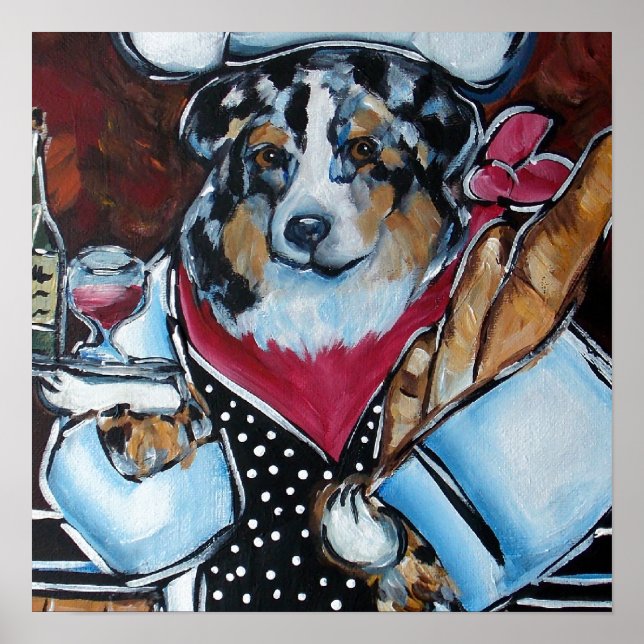 AUSTRALIAN SHEPHERD CHEF POSTER (Front)