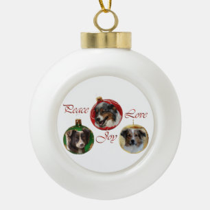 Australian Shepherd Christmas Ceramic Ball Christmas Ornament