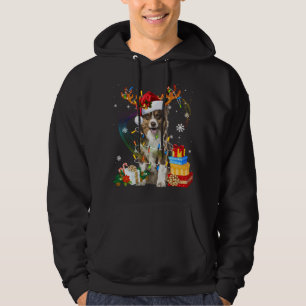 Australian Shepherd Christmas Dog Reindeer Funny X Hoodie