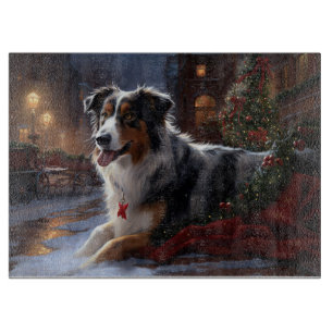Australian Shepherd Christmas Festive Season Cutting Board