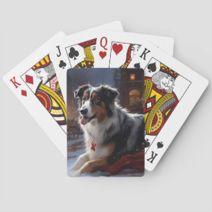 Australian Shepherd Christmas Festive Season Playing Cards