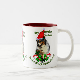 Australian Shepherd Christmas Gifts Two-Tone Coffee Mug