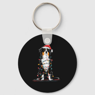 Australian Shepherd Christmas Graphics Dog Lights  Key Ring