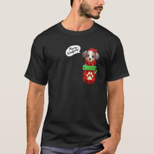 Australian Shepherd Christmas Merry Woofmas In Poc T-Shirt
