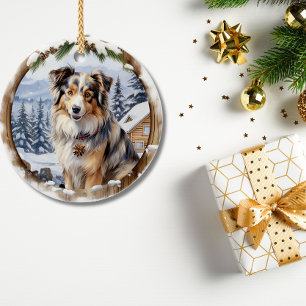Australian Shepherd Christmas Ornament Winter Dog