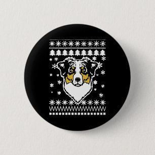 Australian Shepherd Christmas Shirt 6 Cm Round Badge