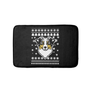 Australian Shepherd Christmas Shirt Bath Mat