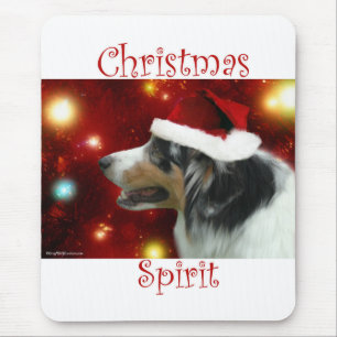 Australian Shepherd Christmas Spirit Mouse Pad