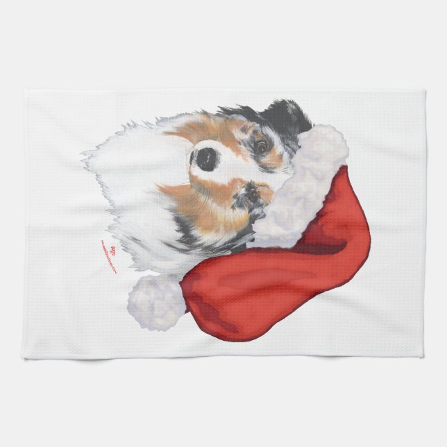 Australian Shepherd Christmas Tea Towel (Horizontal)