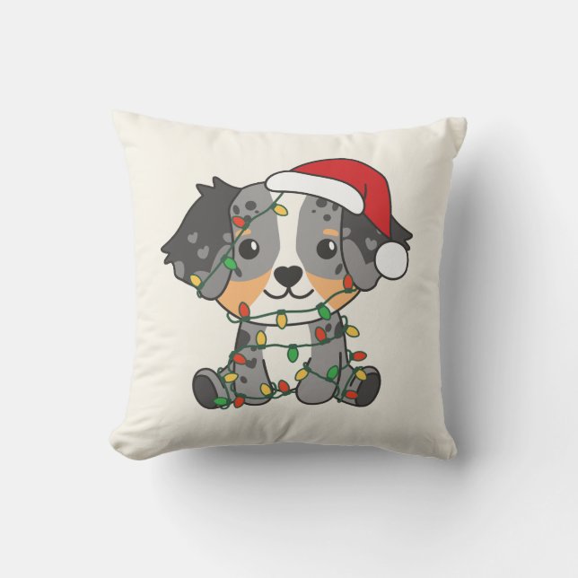 Australian Shepherd Christmas Winter Animals Cushion (Front)