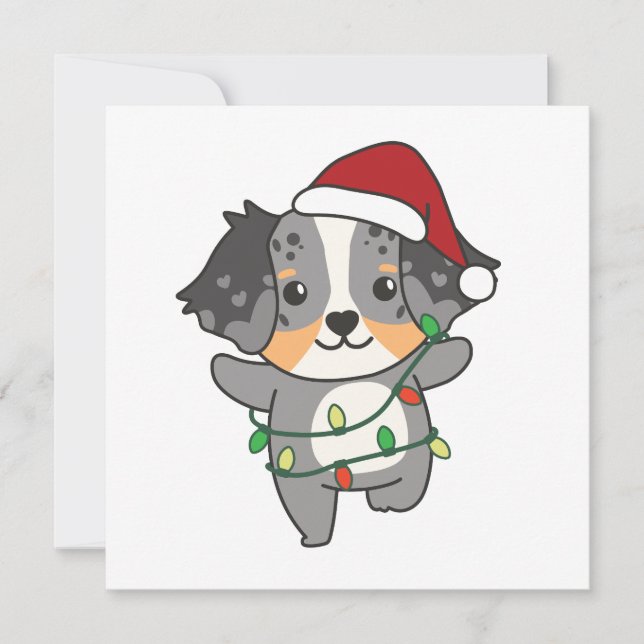 Australian Shepherd Christmas Winter Animals Holid Holiday Card (Front)
