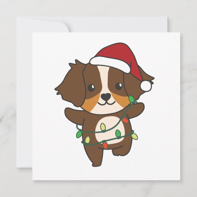 Australian Shepherd Christmas Winter Animals Holiday Card (Front)