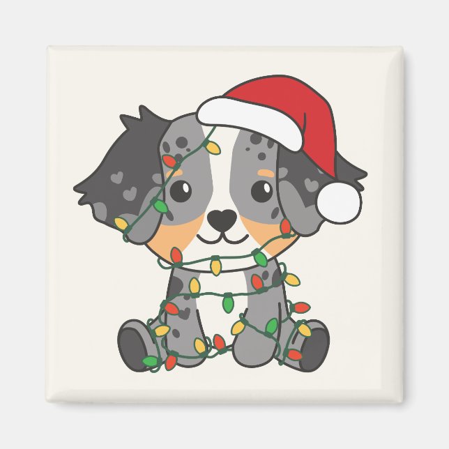 Australian Shepherd Christmas Winter Animals Magnet (Front)