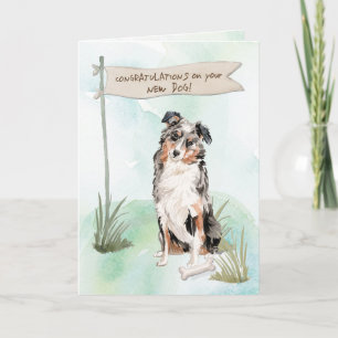 Australian Shepherd Congratulations on New Dog Card