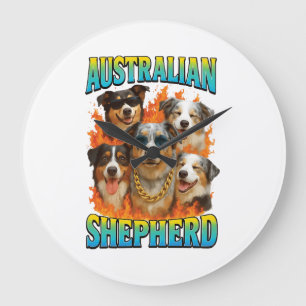 Australian Shepherd Copy Large Clock