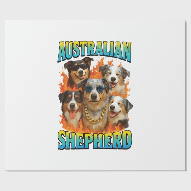 Australian Shepherd Copy Wrapping Paper (Flat)