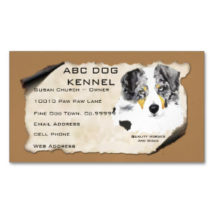 Australian Shepherd Custom Magnetic Business Card