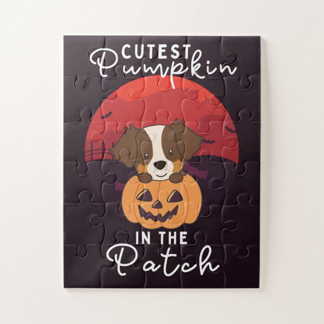 Australian Shepherd cutest pumpkin in the patch Ji Jigsaw Puzzle (Vertical)