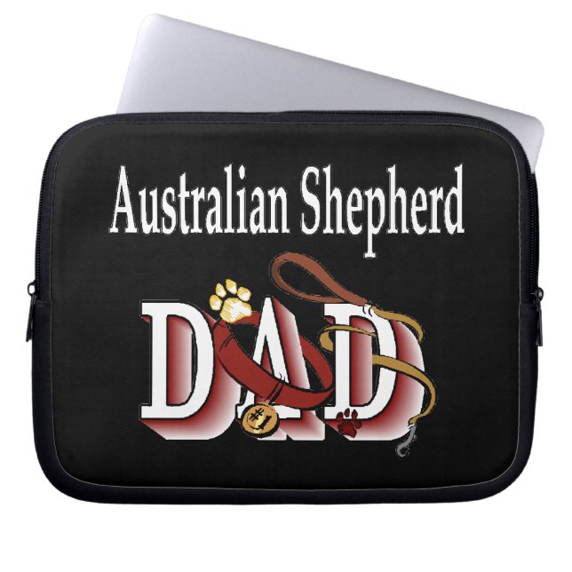 Australian Shepherd Dad Laptop Sleeve (Front)