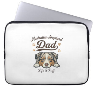 Australian Shepherd Dad Life Is Ruff Vintage Shirt Laptop Sleeve