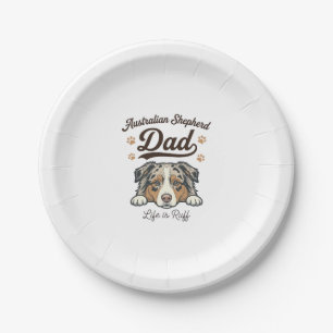 Australian Shepherd Dad Life Is Ruff Vintage Shirt Paper Plate