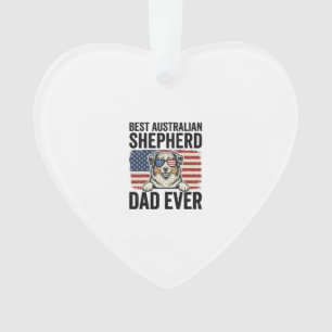 Australian Shepherd Dad Patriotic Vintage Ornament