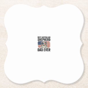 Australian Shepherd Dad Patriotic Vintage Paper Coaster