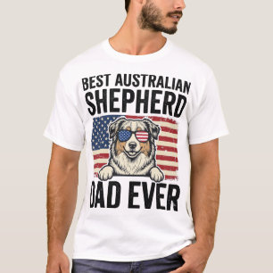 Australian Shepherd Dad Patriotic Vintage T-Shirt