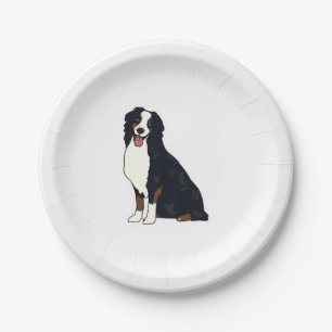 Australian Shepherd (Dark Blue Merle With Blue Eye Paper Plate