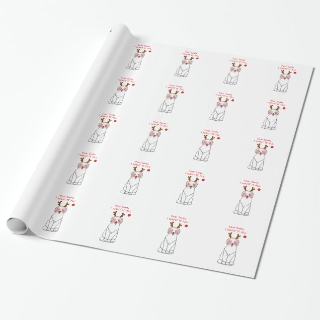 Australian Shepherd Dear Santa.... Wrapping Paper (Unrolled)