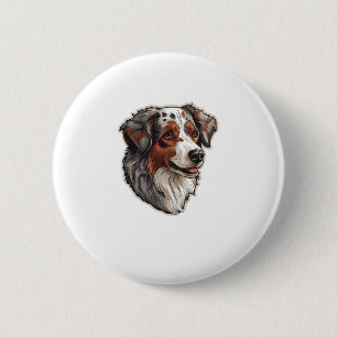 Australian shepherd Dog 1 6 Cm Round Badge