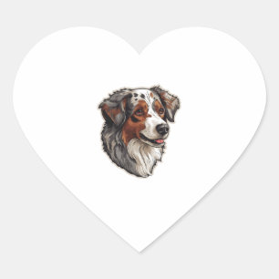 Australian shepherd Dog  1 Heart Sticker