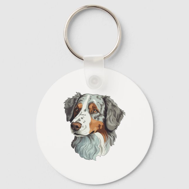 Australian shepherd Dog  2 Key Ring (Front)