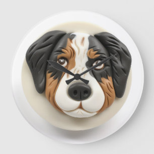Australian Shepherd Dog 3D Inspired Large Clock