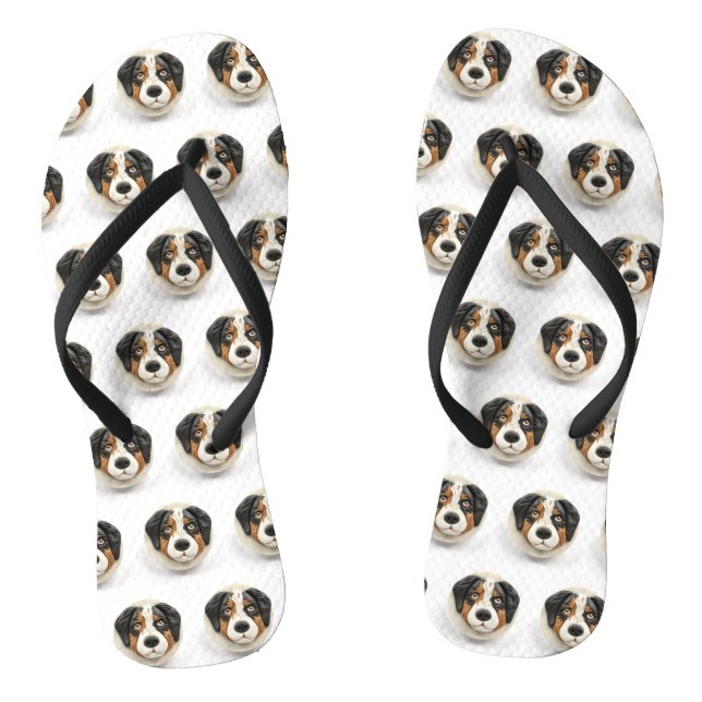 Australian Shepherd Dog 3D Inspired Thongs (Footbed)