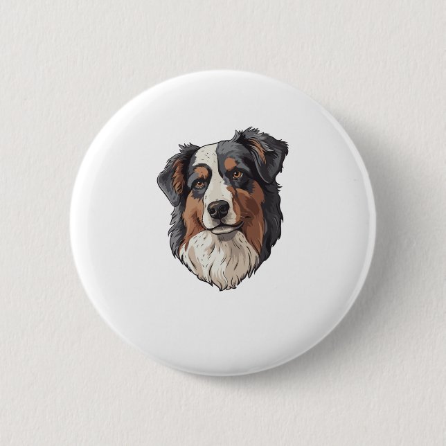 Australian shepherd Dog   6 Cm Round Badge (Front)