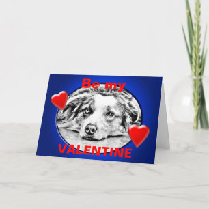 Australian Shepherd dog art Holiday Card